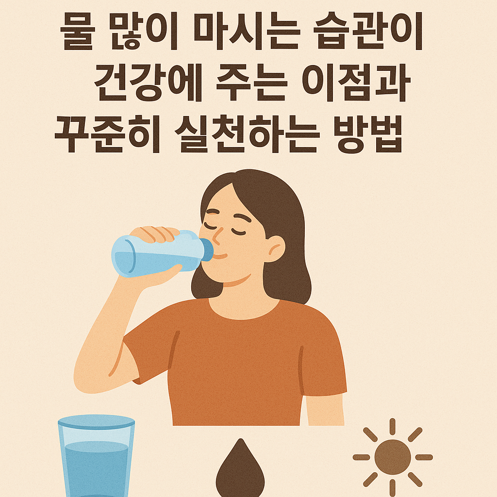 물 마시는 습관과 관련한 이미지