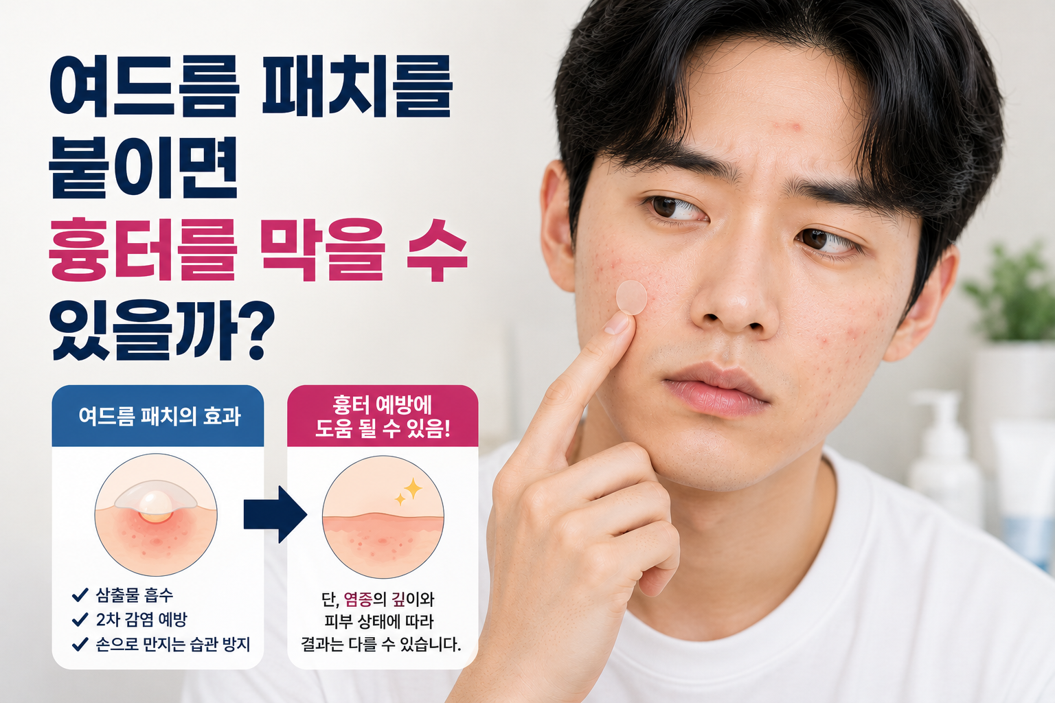 여드름 패치를 붙이면 흉터를 막을 수 있을까?