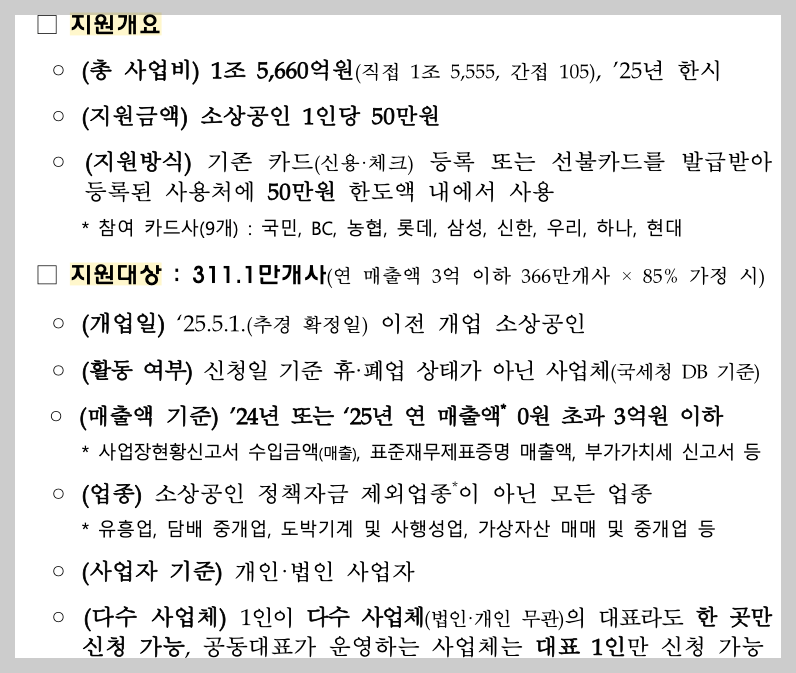 소상공인 부담경감 크레딧 3분 총정리