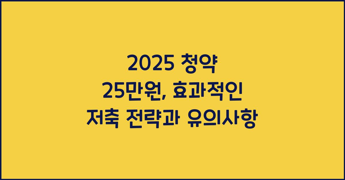 2025 청약 25만원