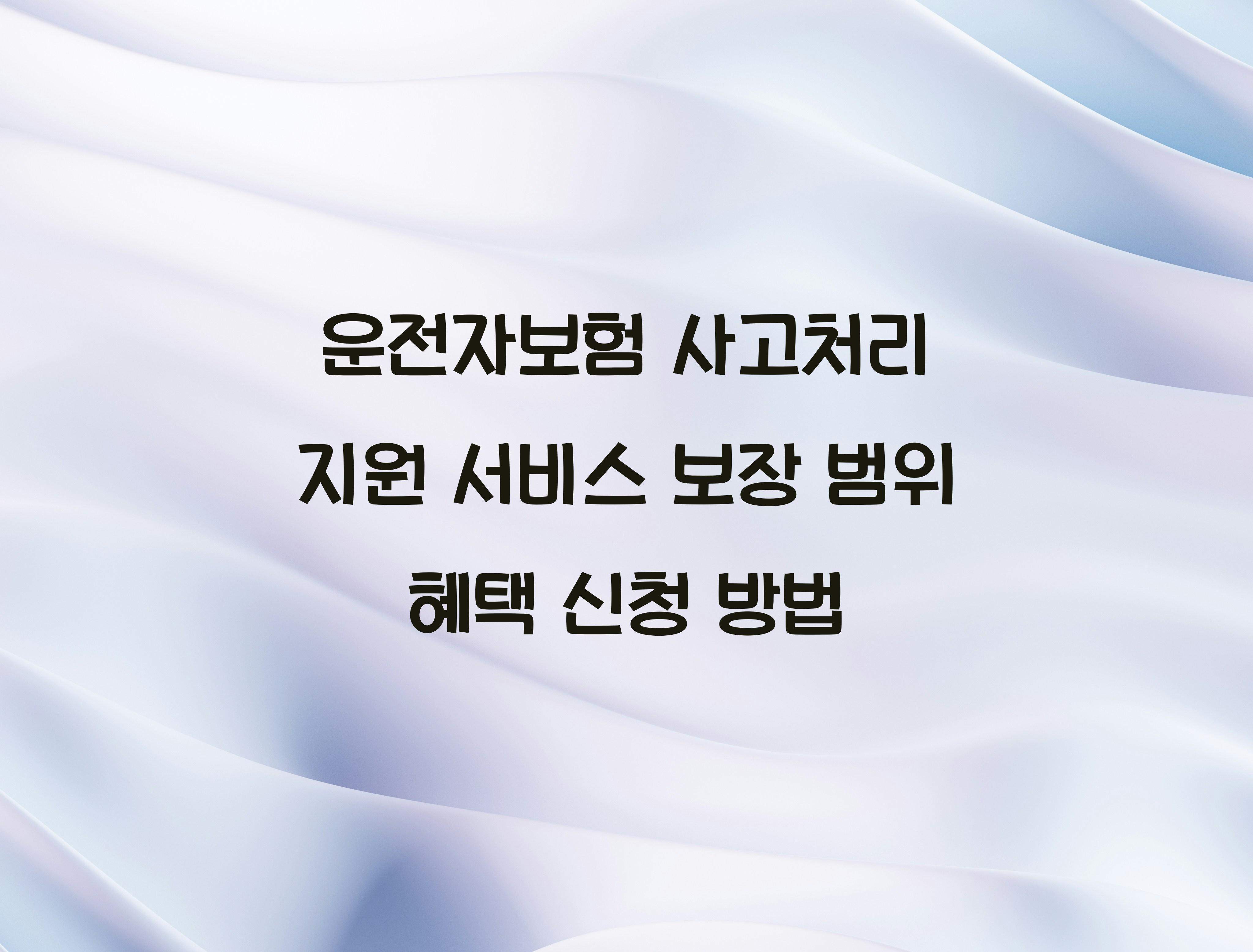 운전자보험 사고처리 지원 서비스