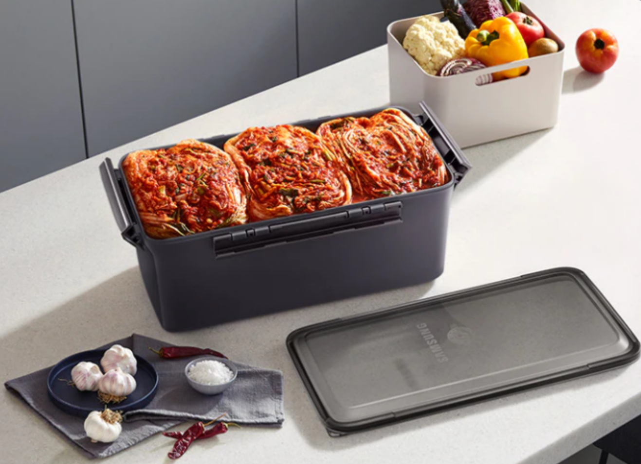 삼성 안심김치통 사진입니다.