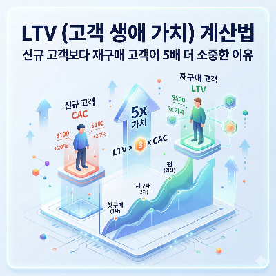 LTV(고객 생애 가치) 계산법, 신규 고객보다 재구매 고객이 5배 더 소중한 이유