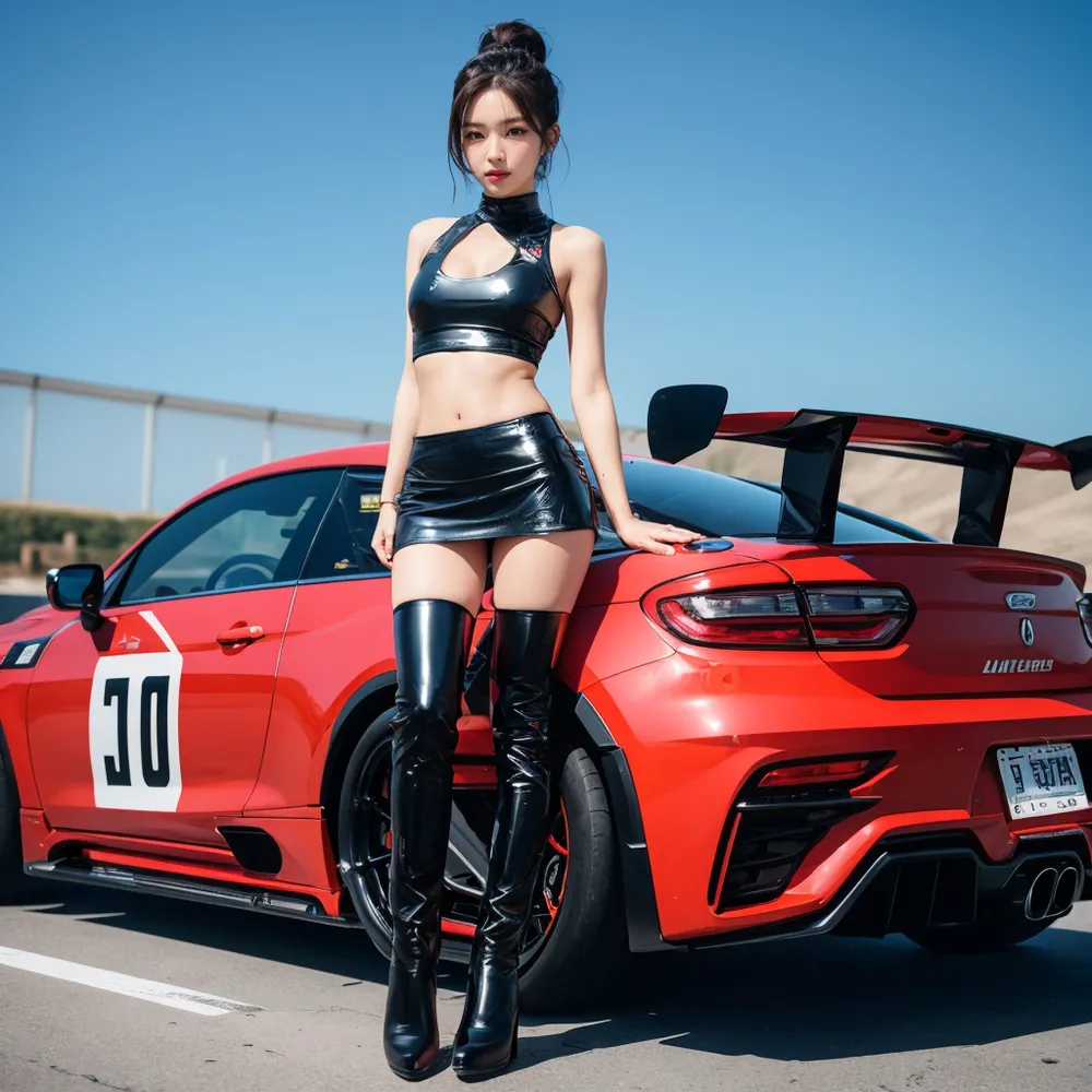 Stable diffusion AI Picture-Racing girl