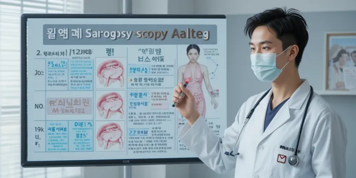 의사가 위내시경 금식 시간과 식사 시간에 대해 설명하는 장면