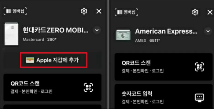 애플페이 카드등록 화면
