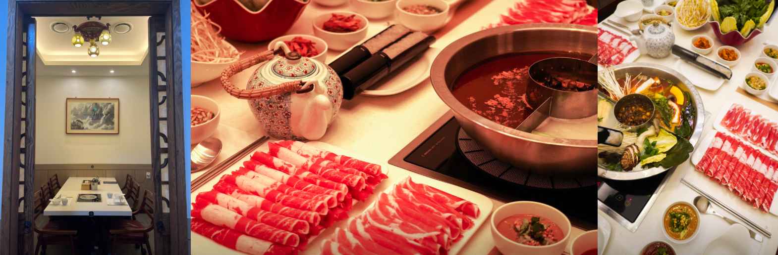 불이아 이태원점의 내부 사진과 음식 사진.