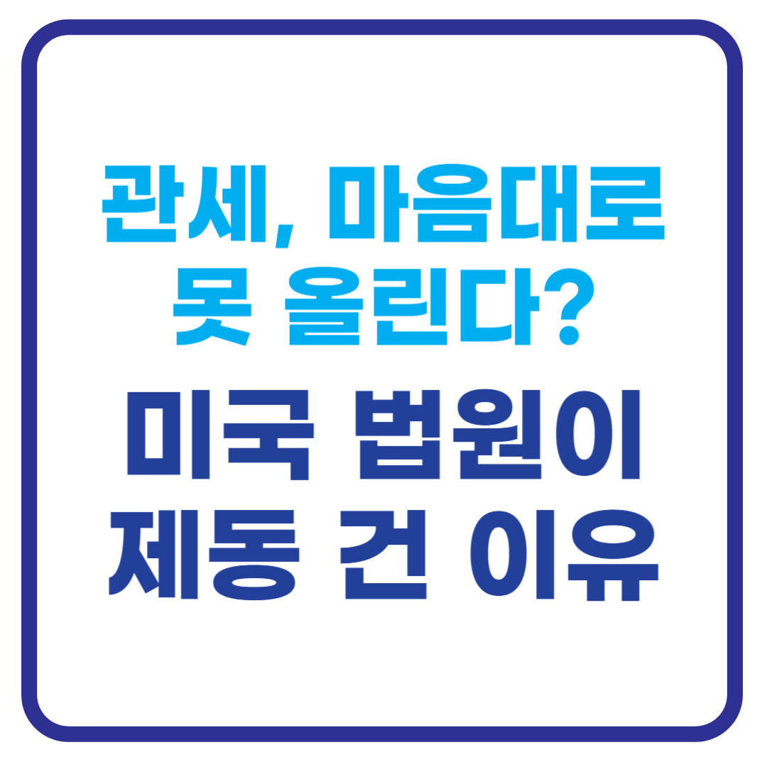 트럼프 관세 제동, 미국 법원은 왜 막았나? IEEPA 논란 쉽게 정리