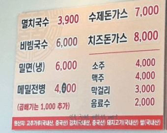 생방송투데이 멸치국수 대전 맛집