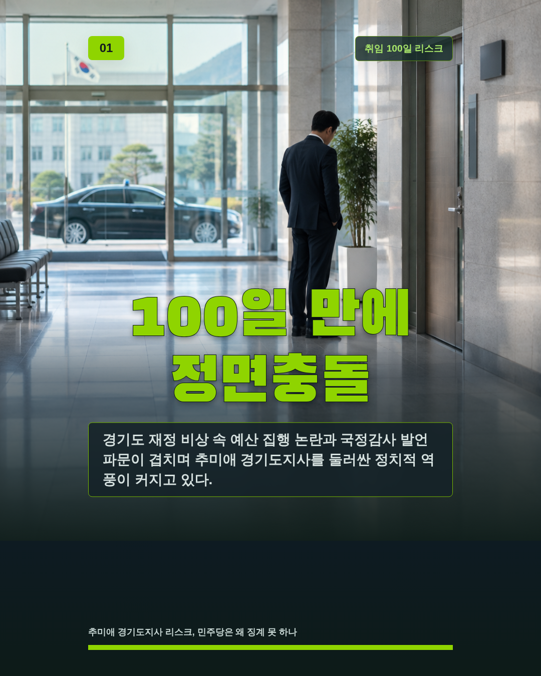 100일 만에 정면충돌