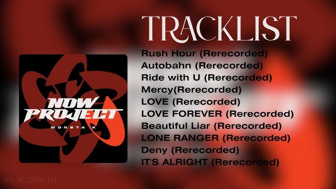 NOW PROJECT vol.1 수록곡 리스트 일부를 보여주는 이미지