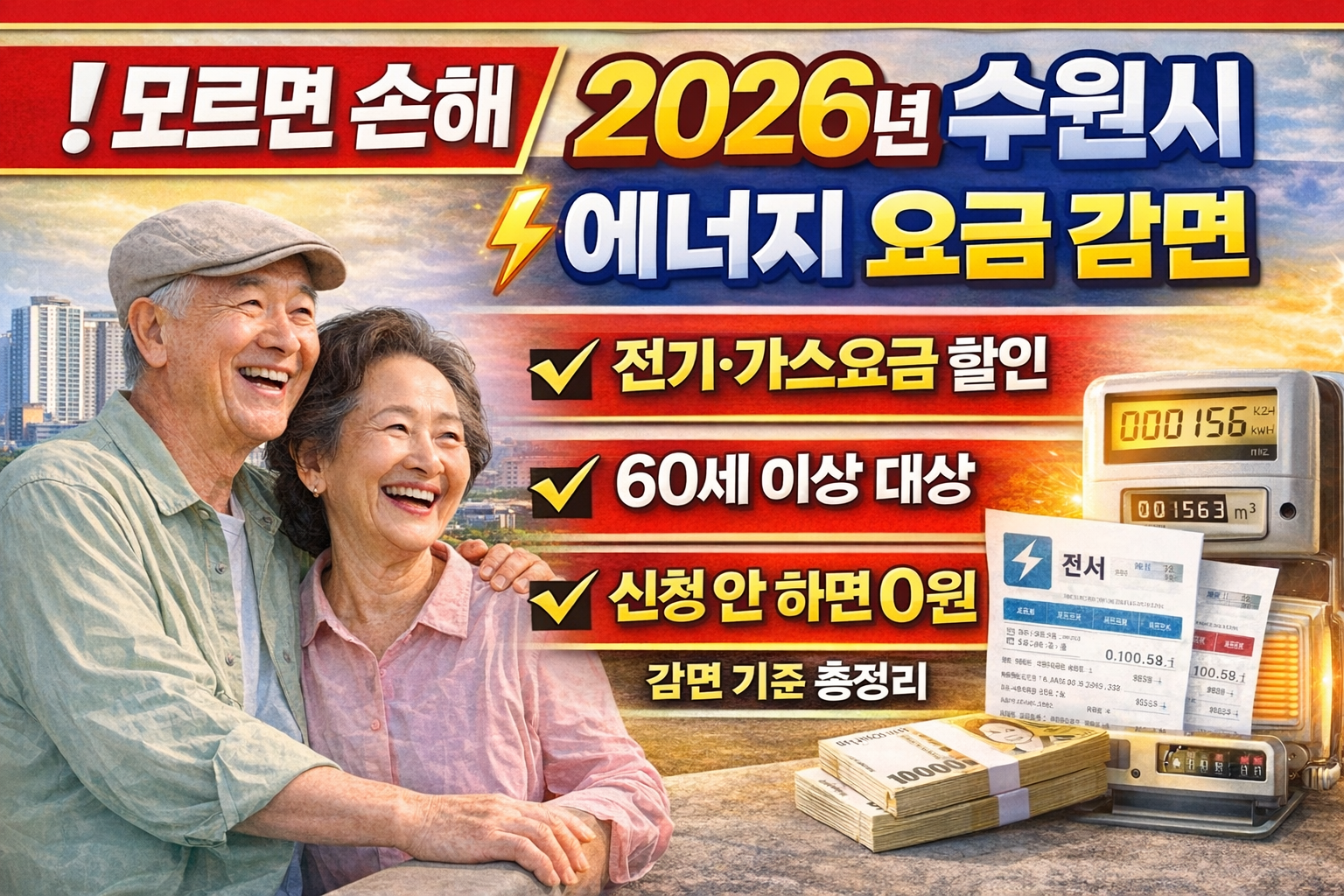 모르면 손해 보는 2026년 수원시 에너지 요금 감면 제도에 대해 설명