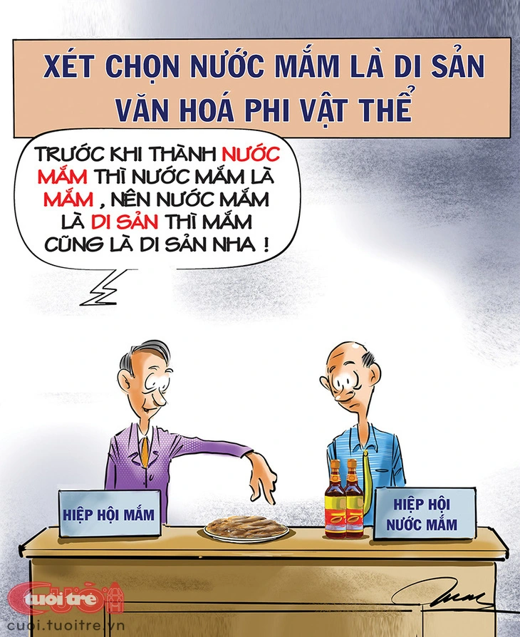 느억맘의 무형문화유산 지정과 관련된 만평2