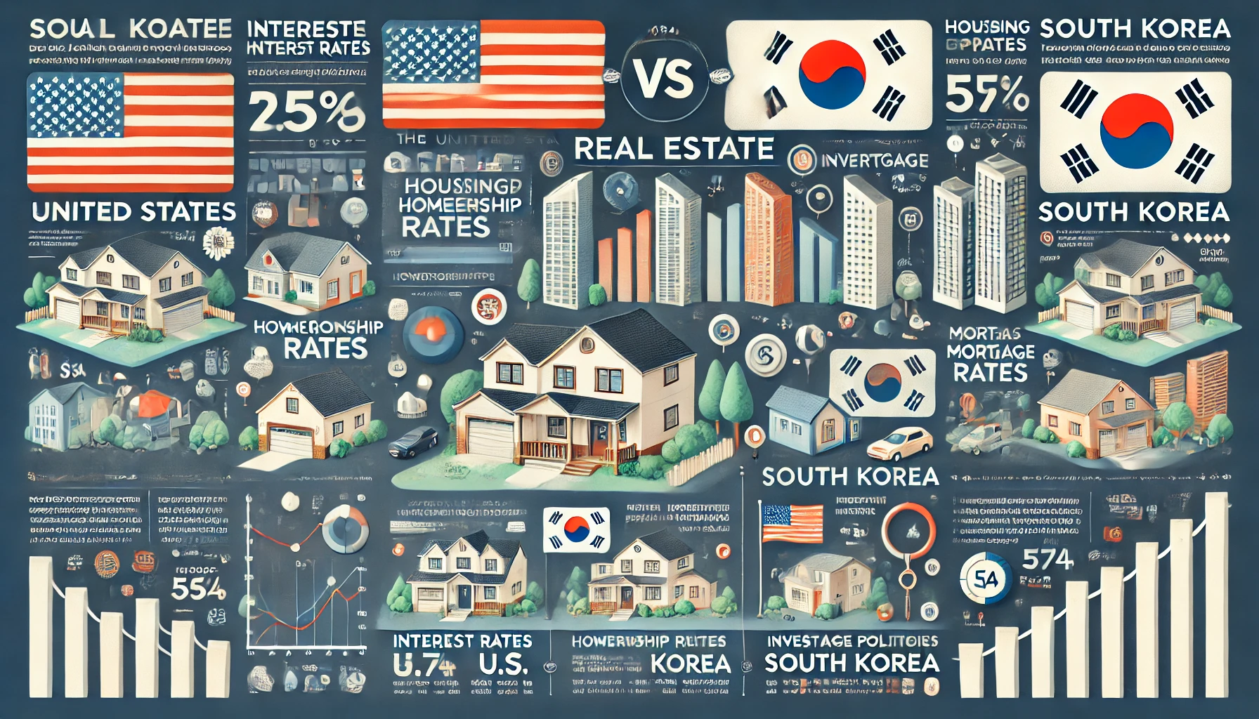 미국, 한국 부동산 경제 비교 이미지