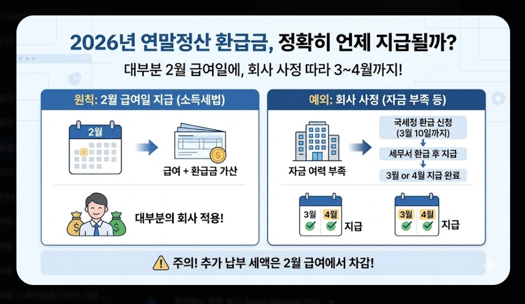 2026 연말정산 환급금 지급일 완벽정리