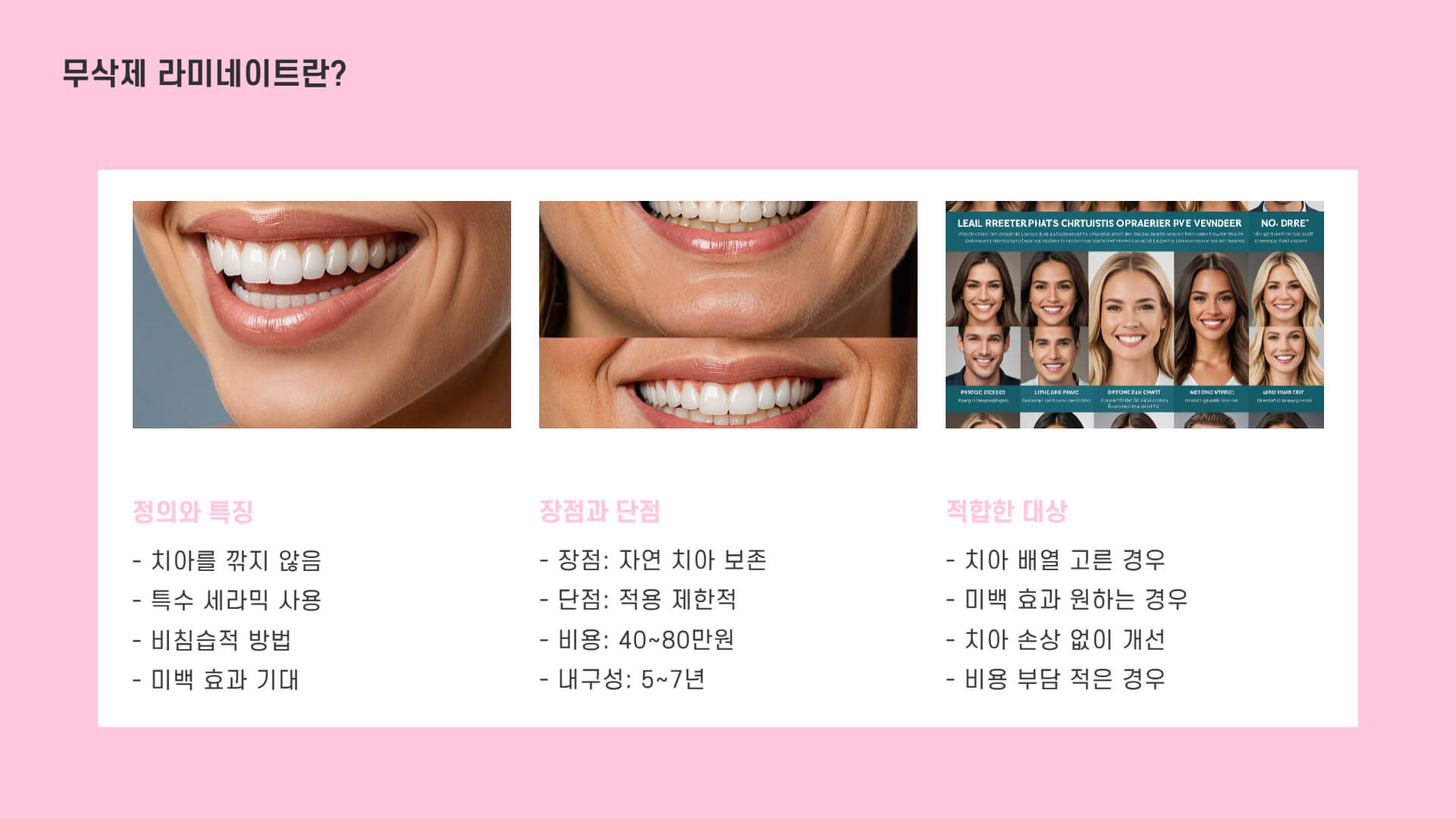 무삭제 라미네이트 vs 제로네이트