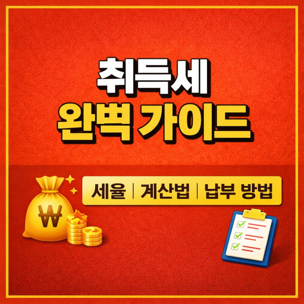 취득세 완벽 가이드 ❘ 세율&middot;계산법&middot;납부 방법 총정리