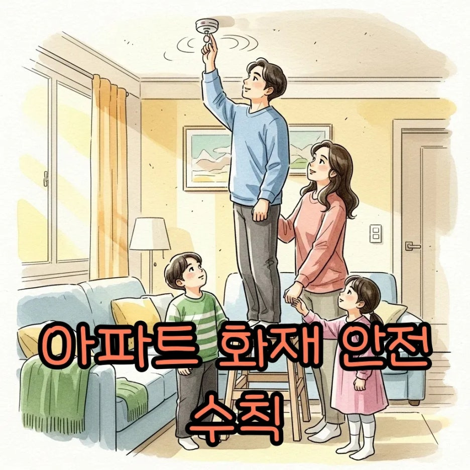 안전 점검하는 화목한 가족의 모습