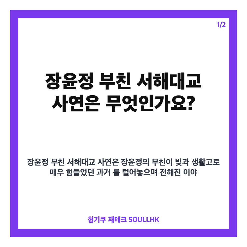 장윤정 부친 서해대교 사연, 생활고 속 딸 목소리 떠올린 이유 카드뉴스 1