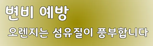 변비 예방 오렌지는 섬유질이 풍부합니다