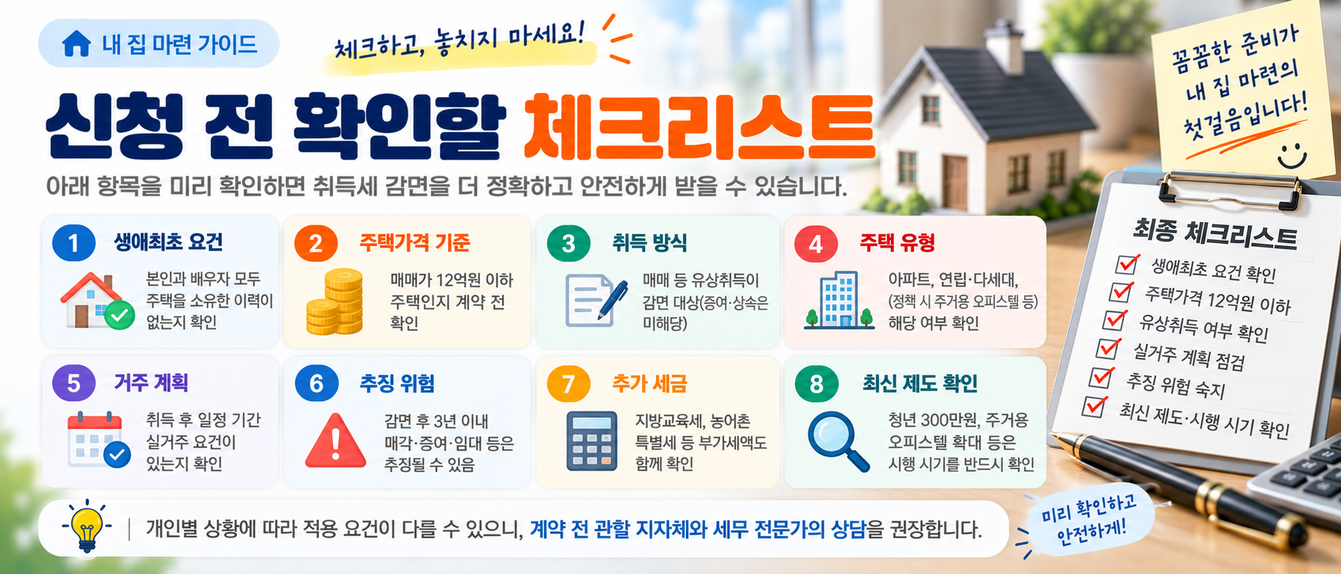 생애최초 취득세 감면 신청 전 체크리스트 이미지