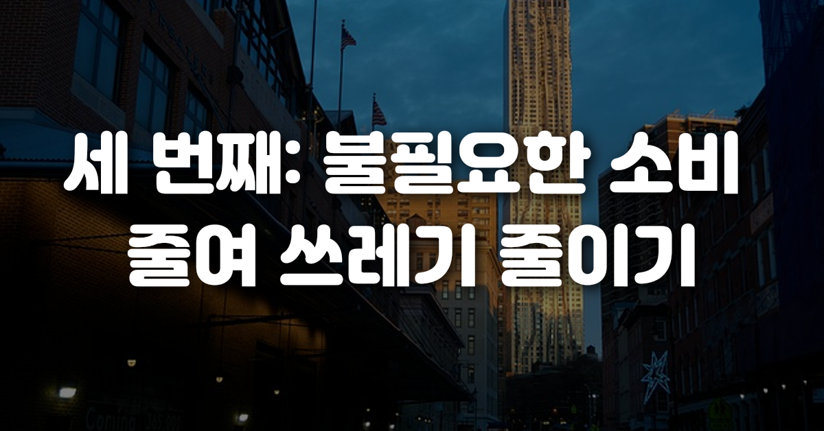 세 번째 불필요한 소비 줄여 쓰레기 줄이기