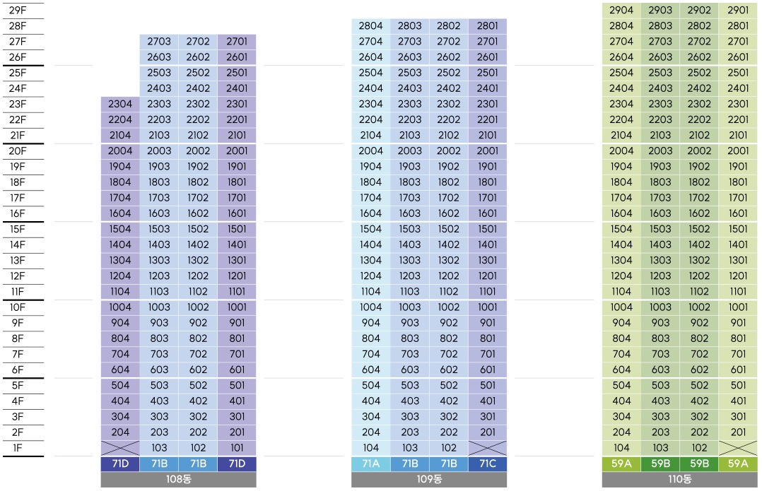 진위역 서희스타힐스 더 파크뷰 층별배치도-3