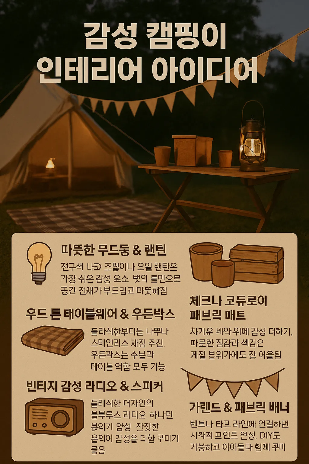 감성 캠핑 인테리어 모음 사진