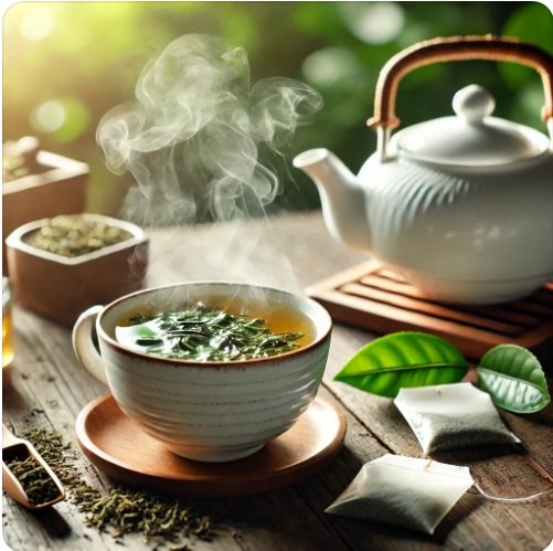 녹차를 표현한 이미지