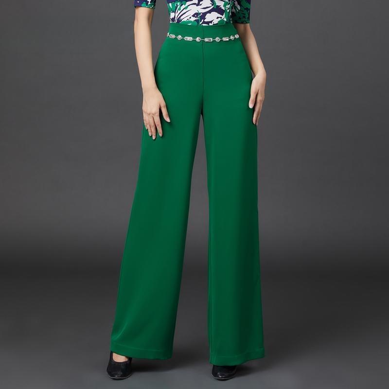 라인 댄스복 바지 와이드 팬츠 재즈댄스 고고 사교 라틴 무대복 T16 그린 31