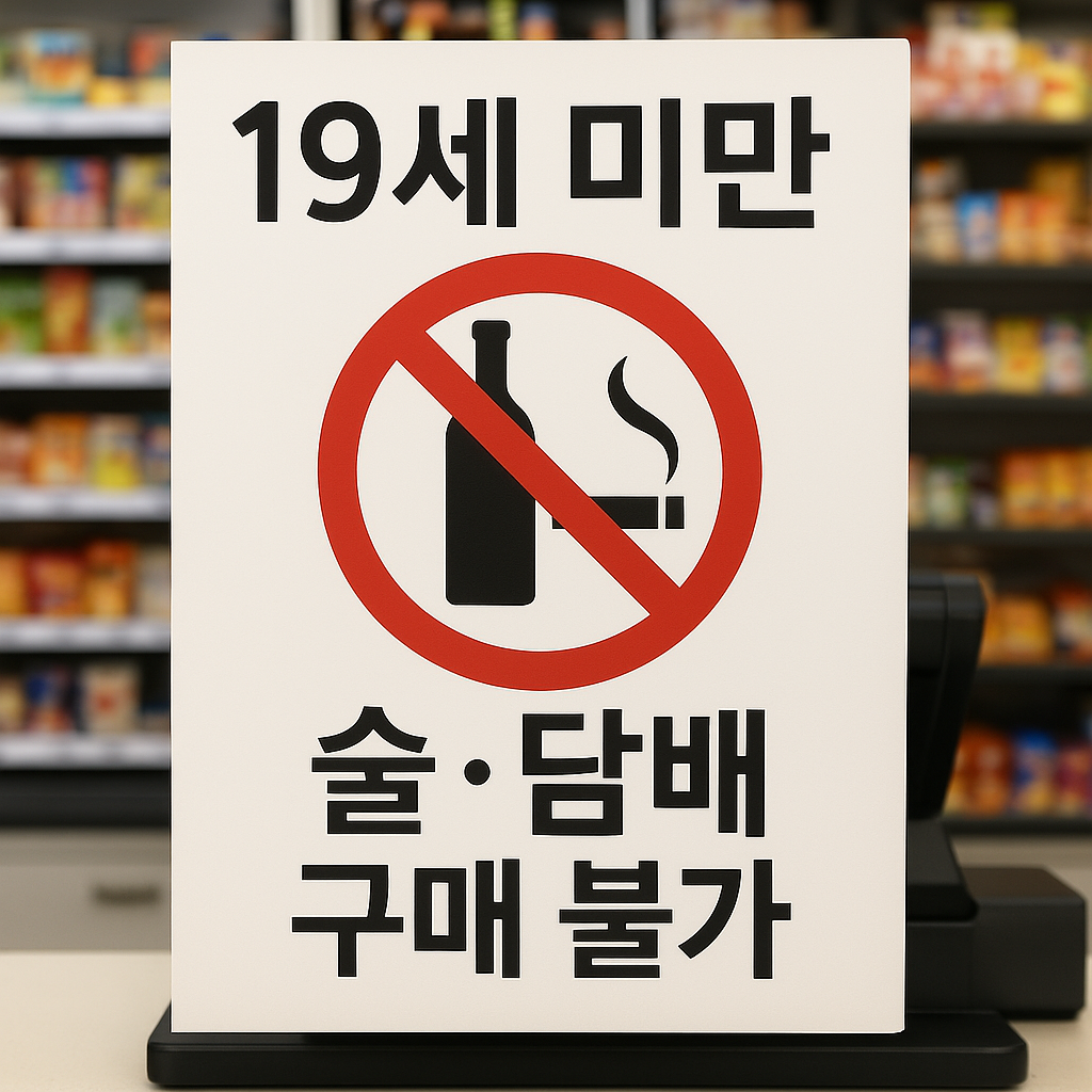 19세 미만 술.담배 구매 불가 안내문 포스터