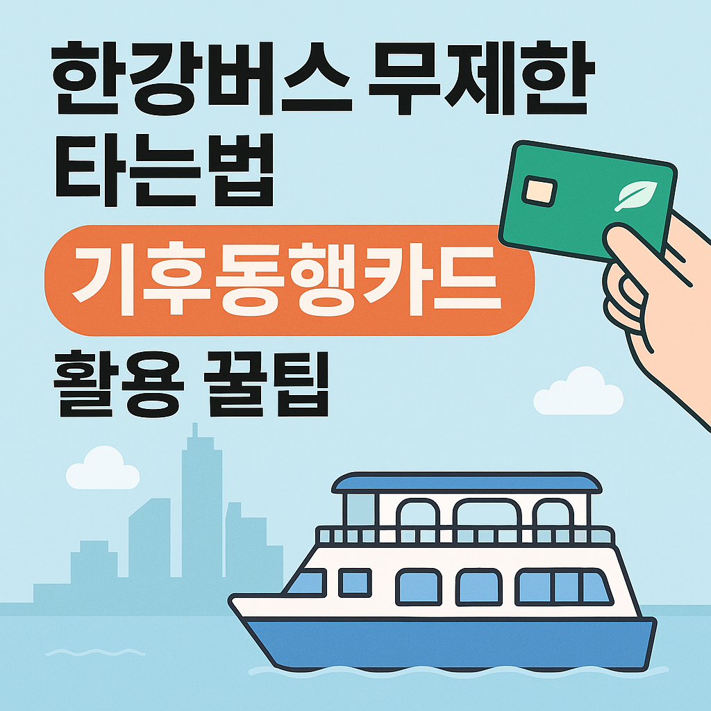 한강버스 무제한 타는법, 기후동행카드 활용 꿀팁