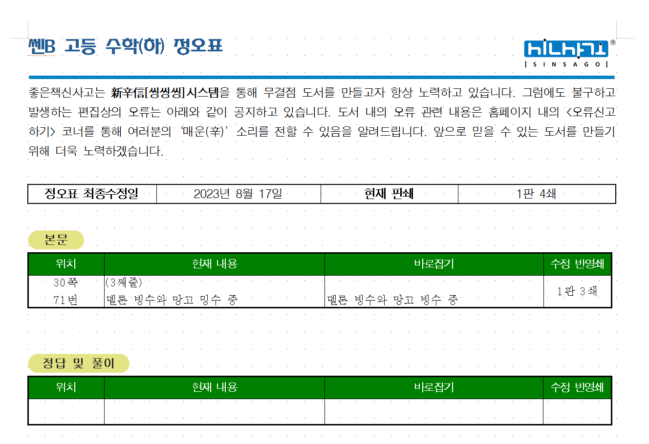 정오표