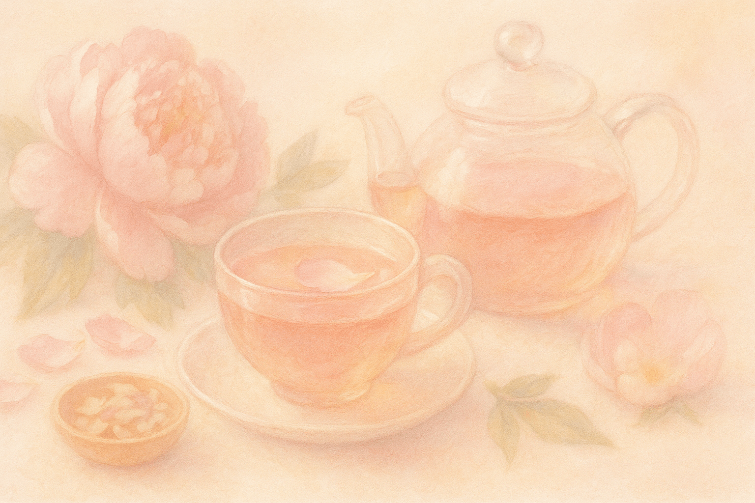 작약차 만드는 과정과 잔잔한 분위기의 작약꽃