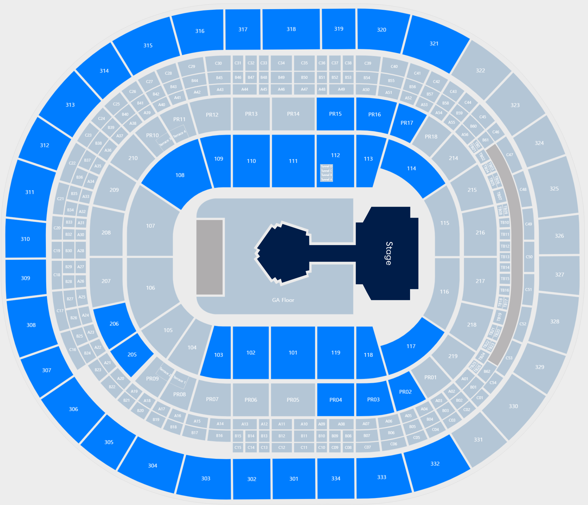 2024 TOMORROW X TOGETHER WORLD TOUR &amp;lt;ACT : PROMISE&amp;gt; IN U.S. CRYPTO.COM ARENA 좌석배치도
