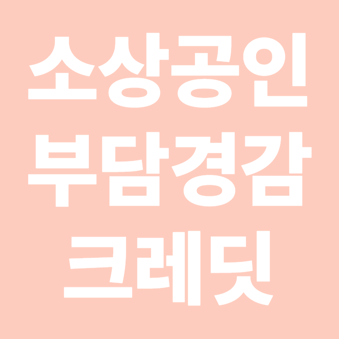 소상공인 부담경감 크레딧