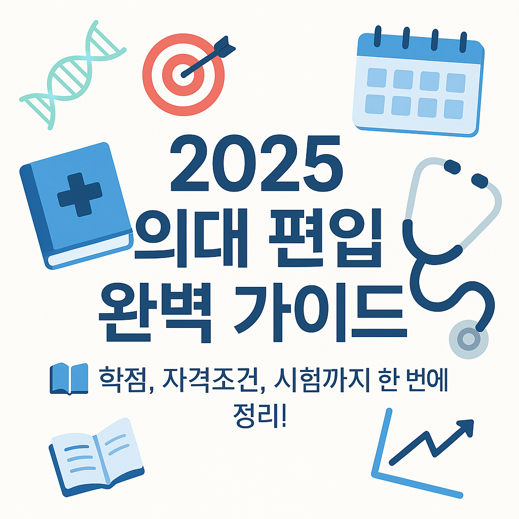 의대 편입 자격 조건, 학점 기준, 시험 과목까지 한 번에! 2025 최신 정보로 전략적으로 준비해요.