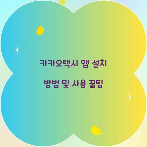 카카오택시 앱 설치