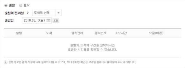 순천역 기차시간표