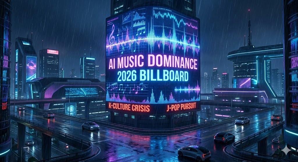 2026 빌보드를 점령한 'AI 작곡'과 K-컬처의 위기: 제이팝의 추격을 따돌릴 마지막 콘텐츠 마케팅 전략