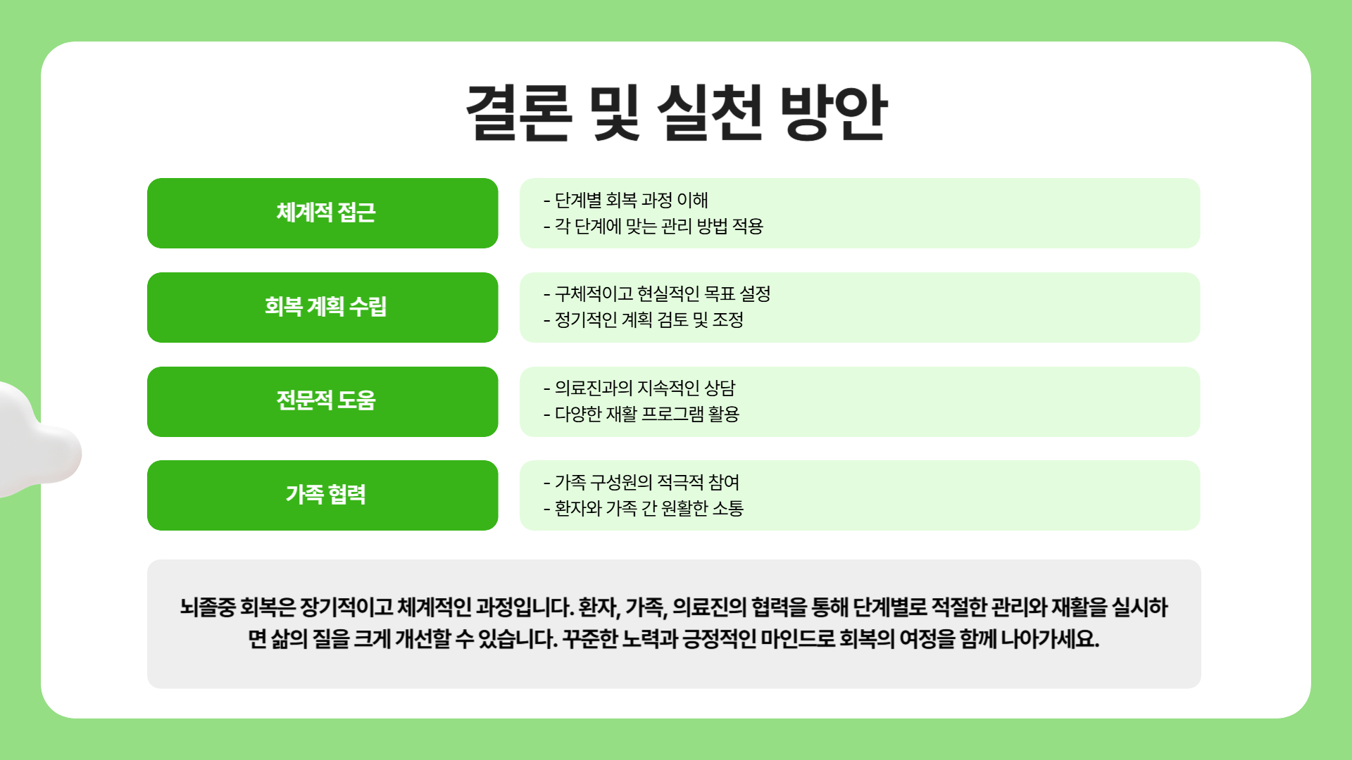 뇌졸중 회복, 단계별 가이드