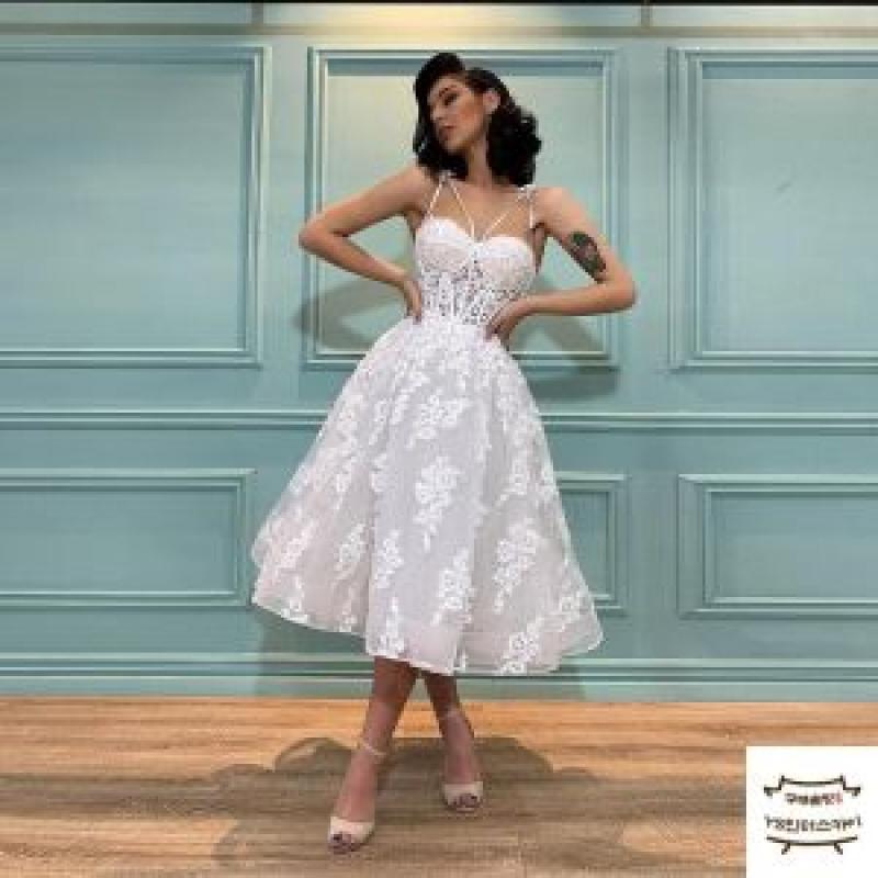 미니웨딩드레스 셀프 결혼식 웨딩 드레스 파티 AA