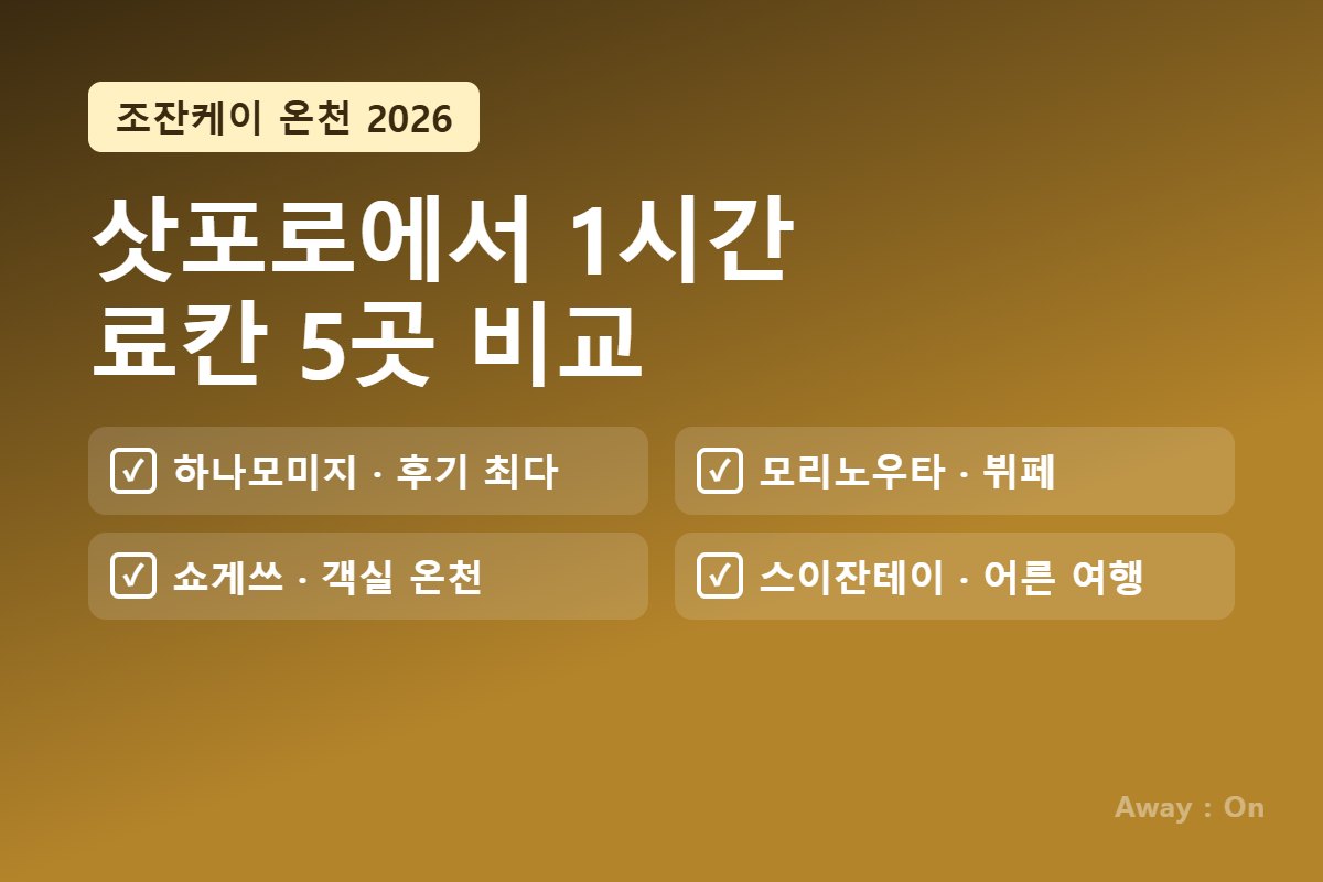 조잔케이 온천 료칸 추천 2026 &mdash; 삿포로에서 1시간, 5곳 비교
