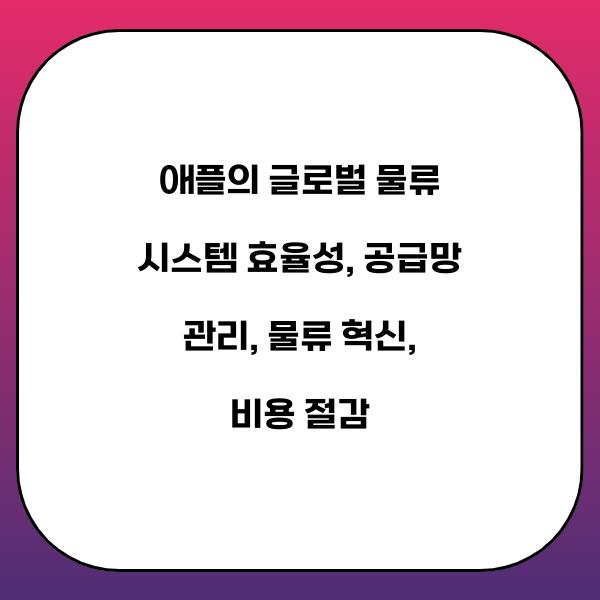애플의 글로벌 물류 시스템 효율성