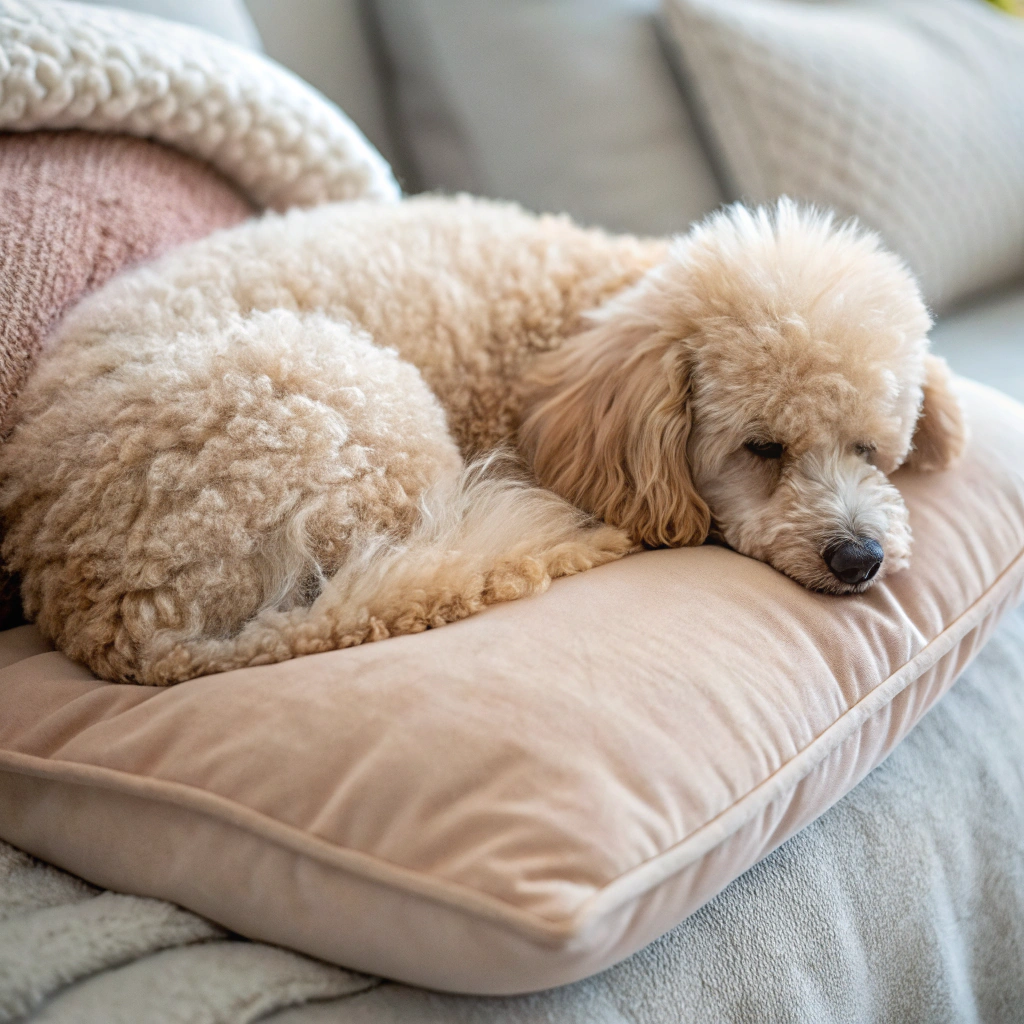 편히 자고 있는 푸들