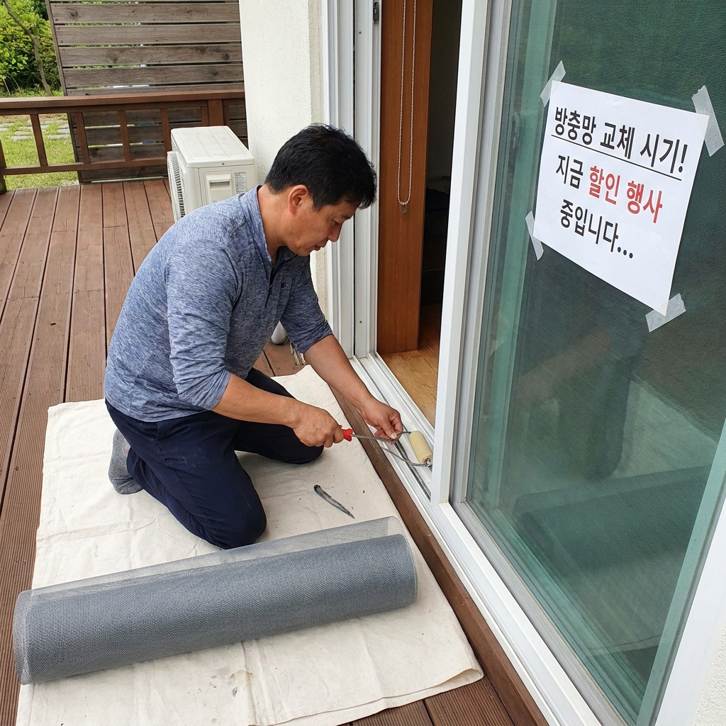 영통구 학원가 미세먼지 차단 방충망 시공 사례