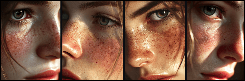 실사 스타일에 과장된 디테일이 혼합된 Midjourney 이미지