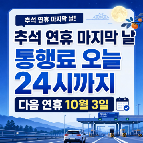 추석 연휴 마지막 날 귀경 체크리스트와 연휴 후 남은 혜택 10월 대체공휴일 정리 이미지