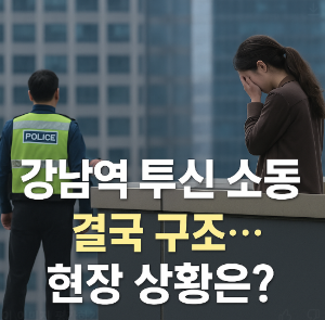 강남역 투신 소동&hellip; 결국 구조, 그날 현장에선 무슨 일이