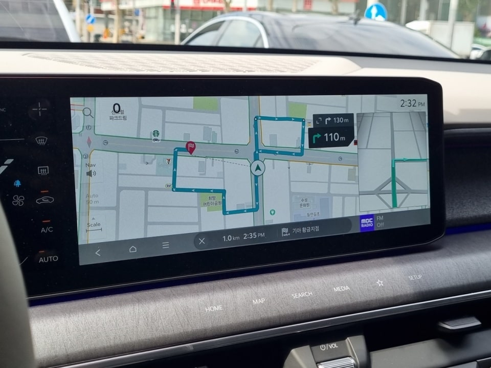 EV9의 길 안내 실력은 별로입니다.